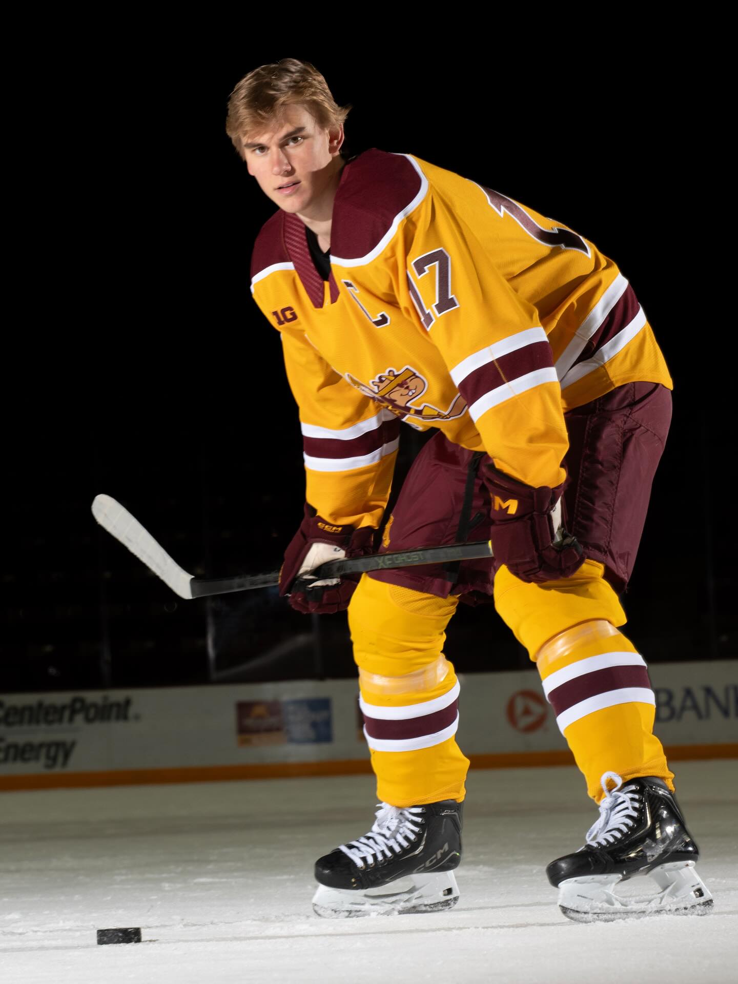 Brody Lamb, Minnesota Golden Gophers 2025-26 team captain. #minnesota #gophers #collegehockey #prideonice