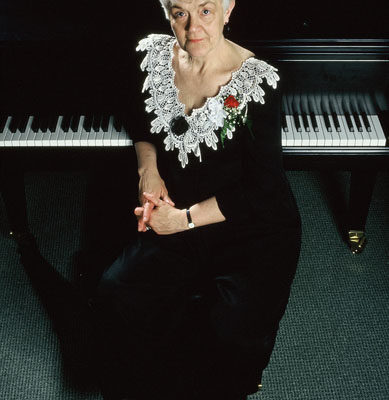 Female older lady piano player