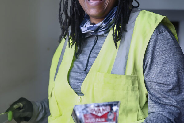 Black woman laborer painting